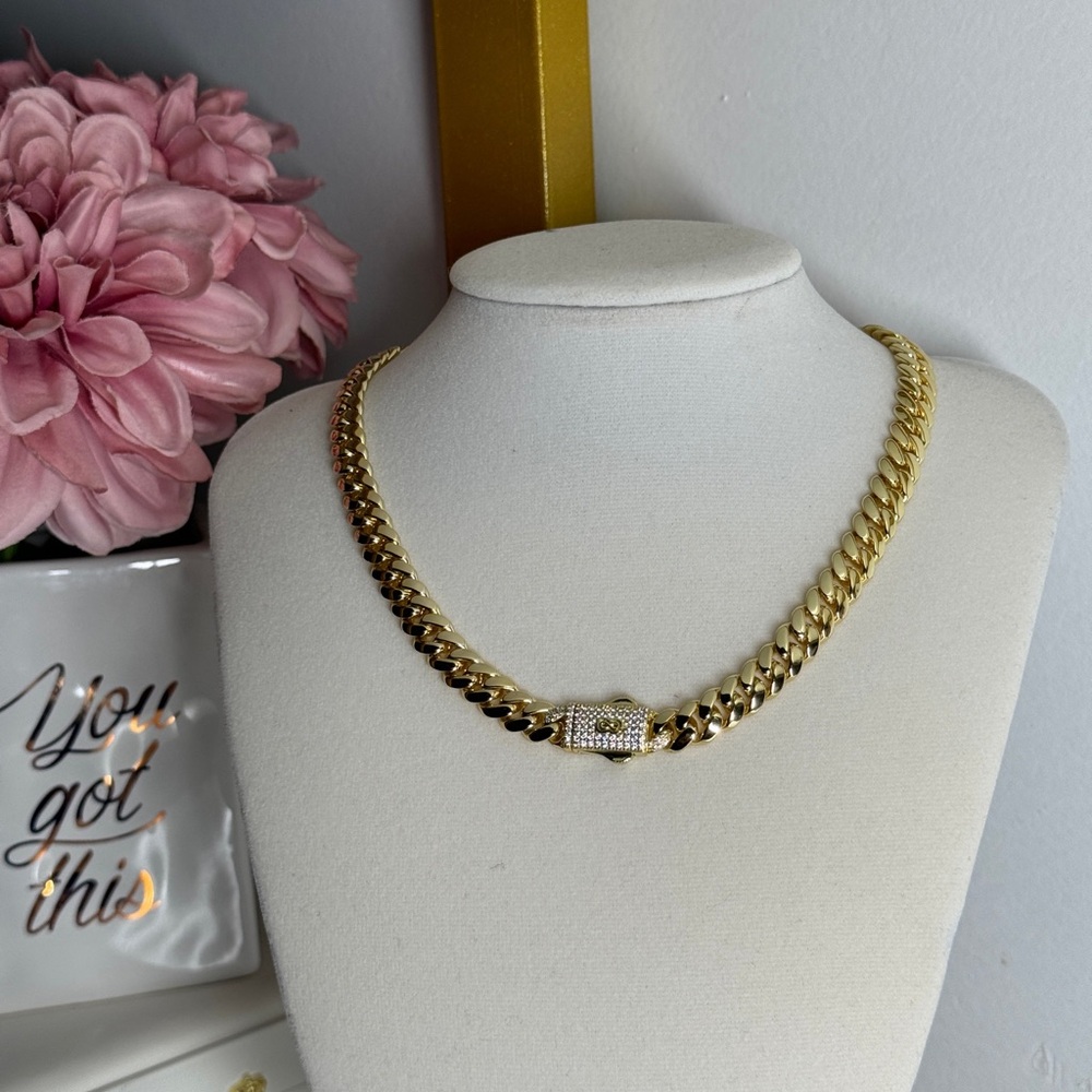 8mm Mónaco Necklace Gold plated Brass 16” inches